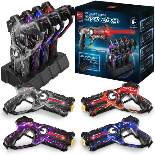 4-Pack Rechargeable Laser Tag Blasters – 4 Modes of Epic Fun, No Vests Needed! 🔫⚡
