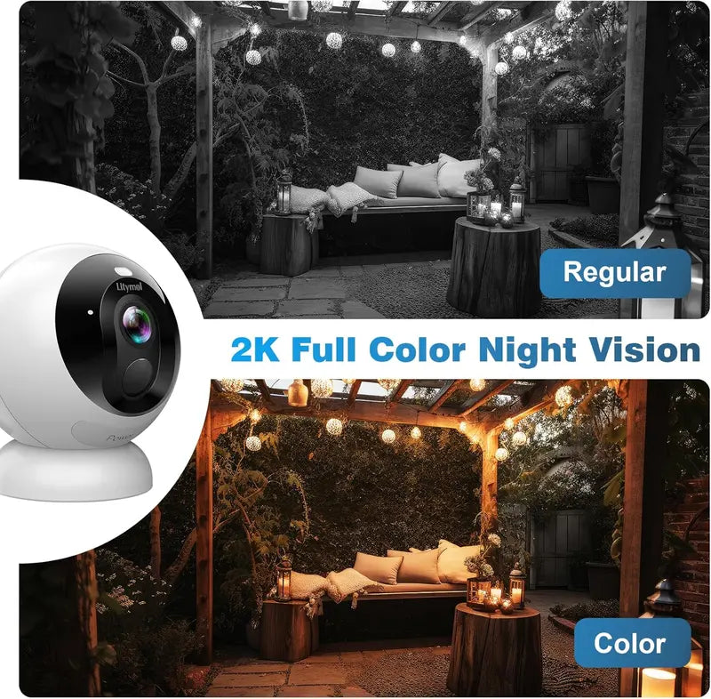 Magnetic Wireless Window Camera – 2K, AI Detection, Color Night Vision! 🔍🔋
