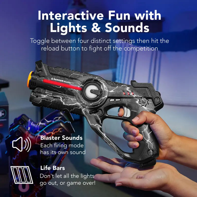 4-Pack Rechargeable Laser Tag Blasters – 4 Modes of Epic Fun, No Vests Needed! 🔫⚡